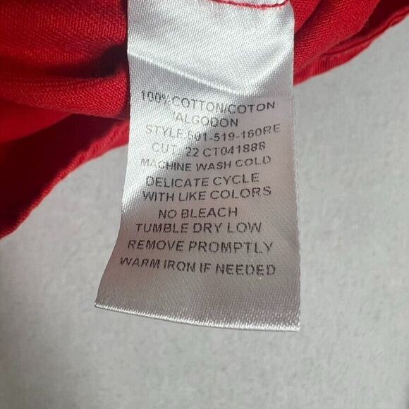 Roper Shirt Mens Medium Red Button Pearl Snap Western Long Sleeve - Picture 6 of 8